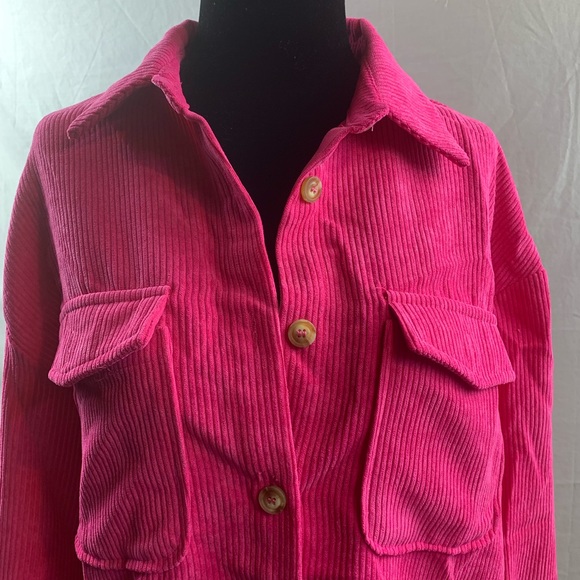 Pink Flap Pocket Corduroy Shirt - Picture 8 of 8